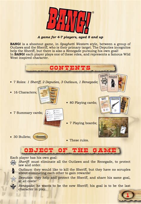 bang game rules|Bang Rules Compendium .